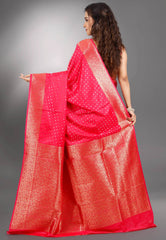 Rani Pink Mashru Silk Saree with Blouse Piece - Adi Akshoy & Co.