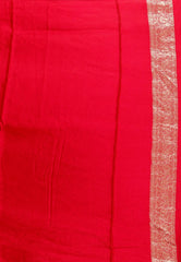 Red Mashru Silk Saree with Blouse Piece - Adi Akshoy & Co.