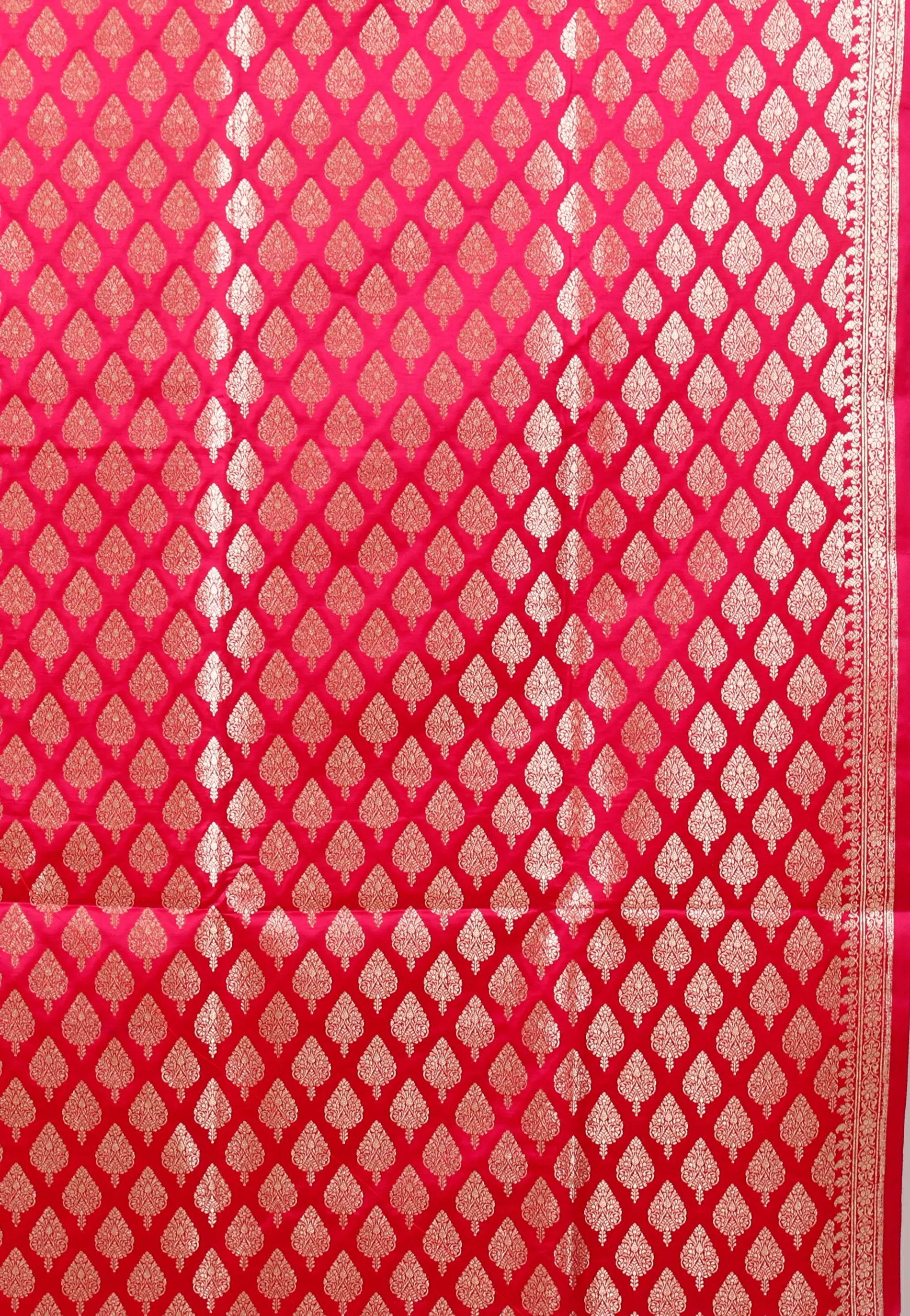 Red Wedding Benarasi Silk Saree with Blouse Piece - Adi Akshoy & Co.