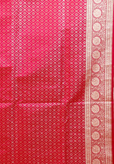 Pink Pastel Banarasi Silk Saree With Blouse Piece - Adi Akshoy & Co.