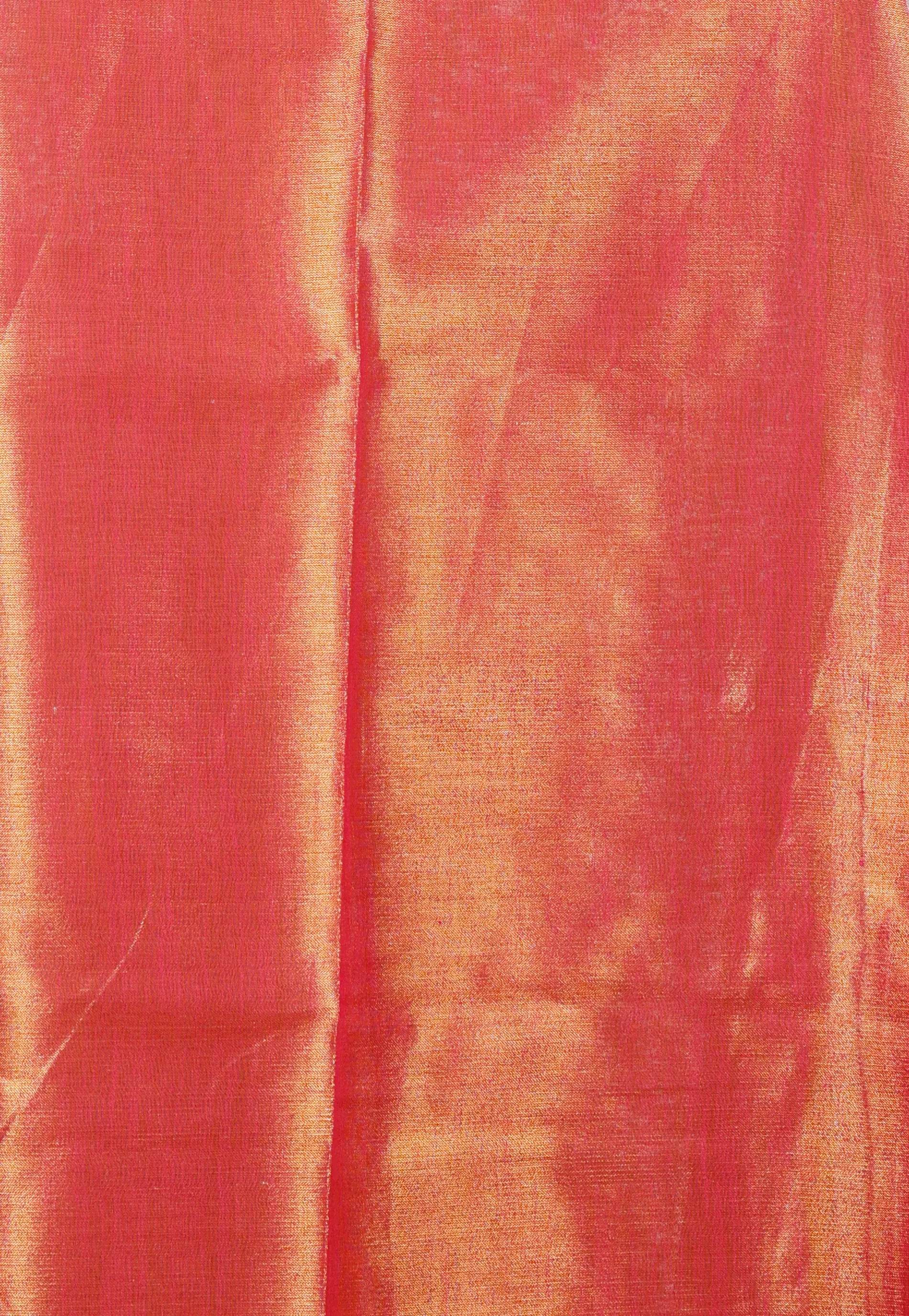 Mustard Tissue Silk Saree with Blouse Piece - Adi Akshoy & Co.