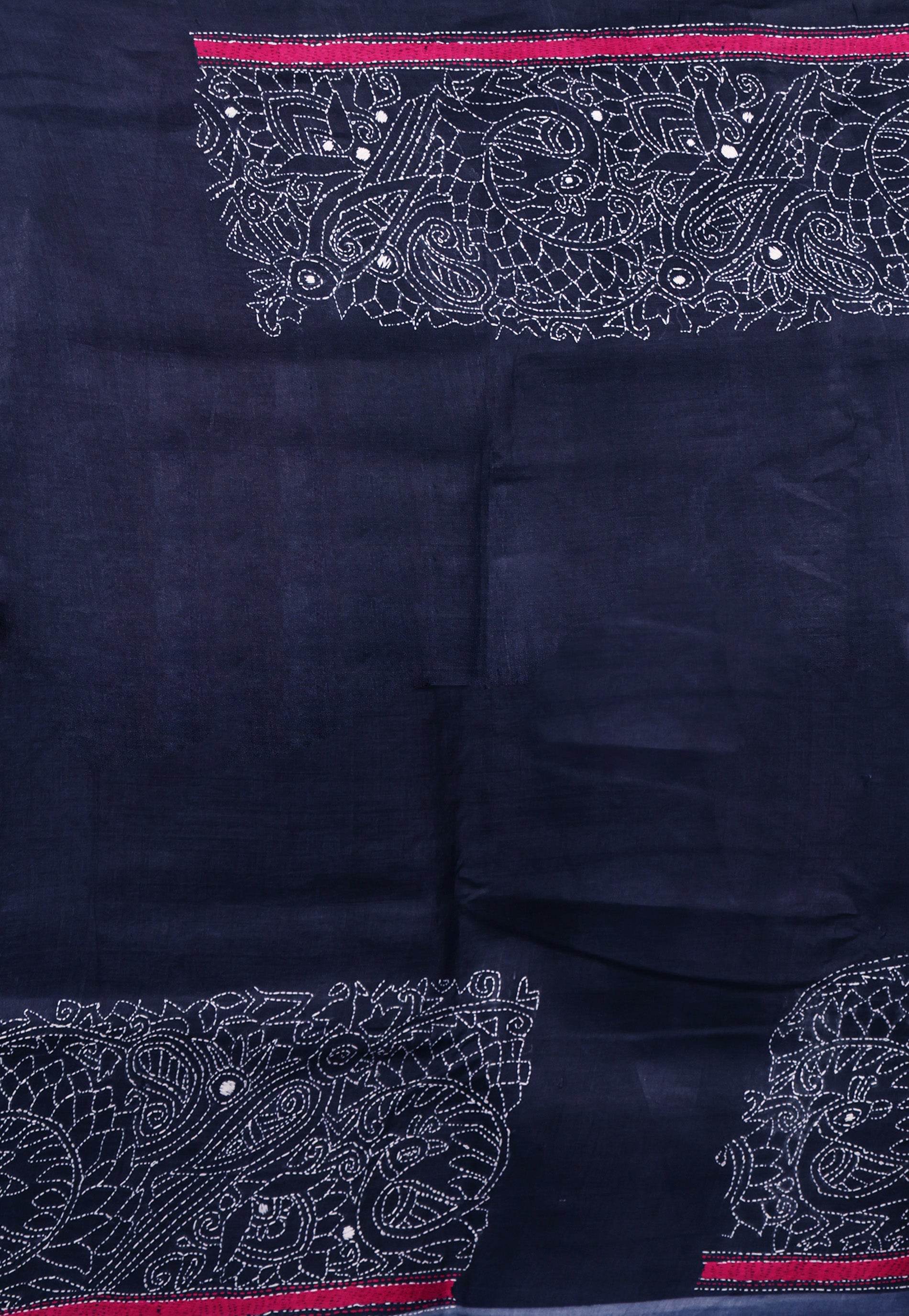 Tussar Pure Silk Kantha Saree With Blouse Piece - Adi Akshoy & Co.