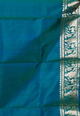 Bottle Green Baluchari Pure Silk Saree with Blouse Piece - Adi Akshoy & Co.