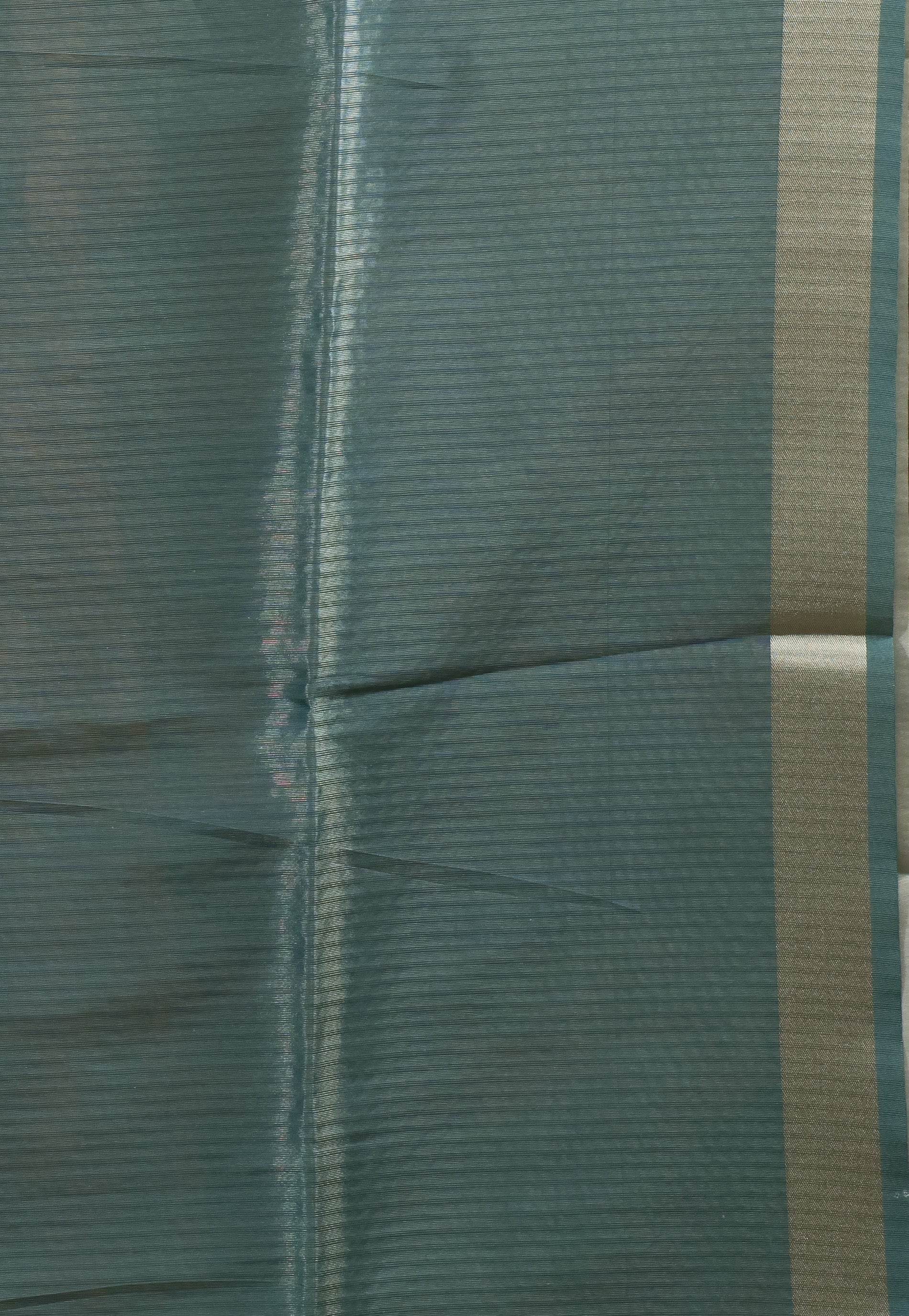 Sage Green Tissue Silk Saree with Blouse Piece - Adi Akshoy & Co.