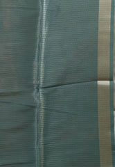 Sage Green Tissue Silk Saree with Blouse Piece - Adi Akshoy & Co.