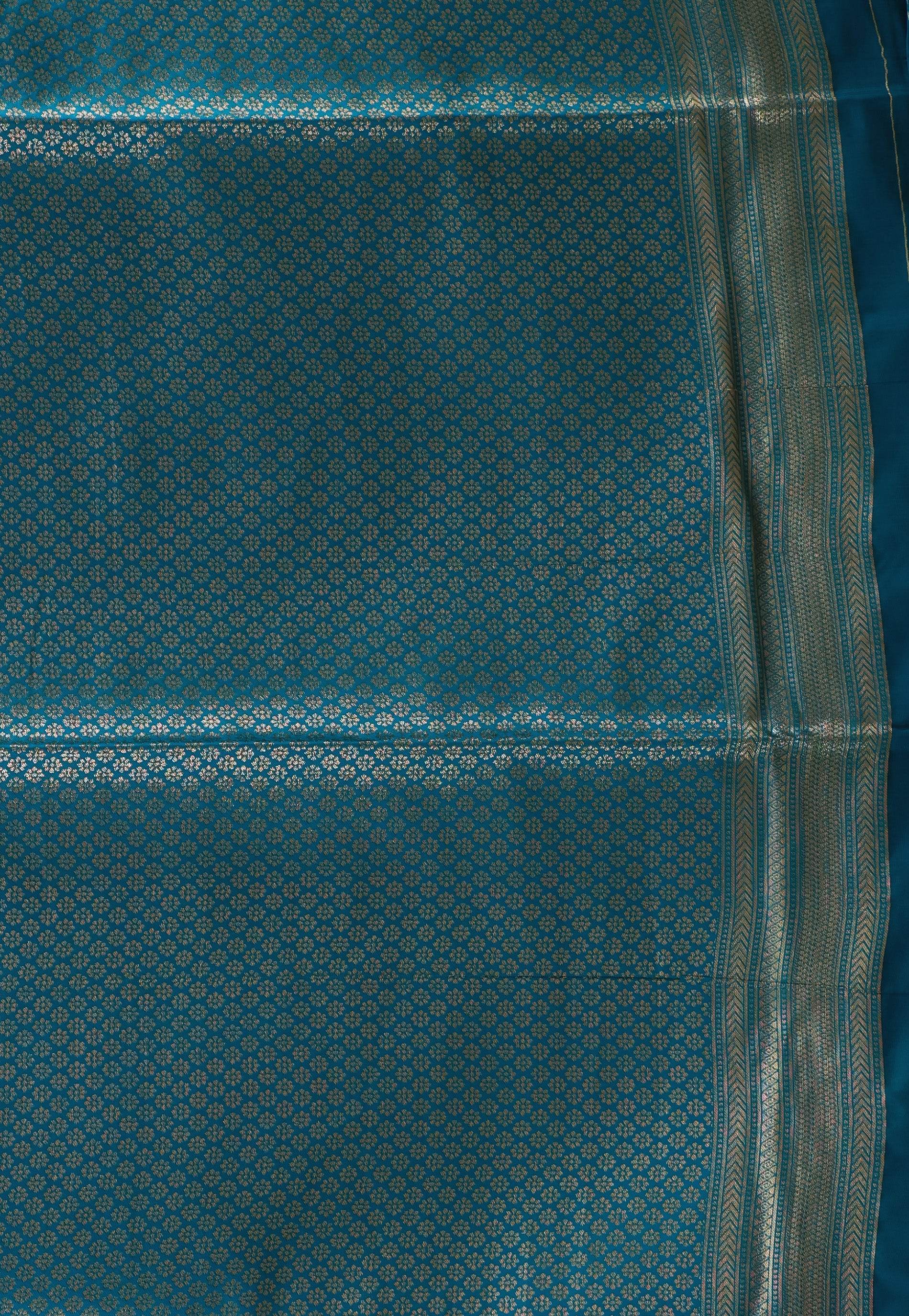 Black with Rama Green Border Tissue Silk Saree with Blouse Piece - Adi Akshoy & Co.