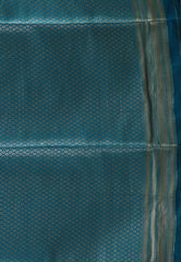 Black with Rama Green Border Tissue Silk Saree with Blouse Piece - Adi Akshoy & Co.