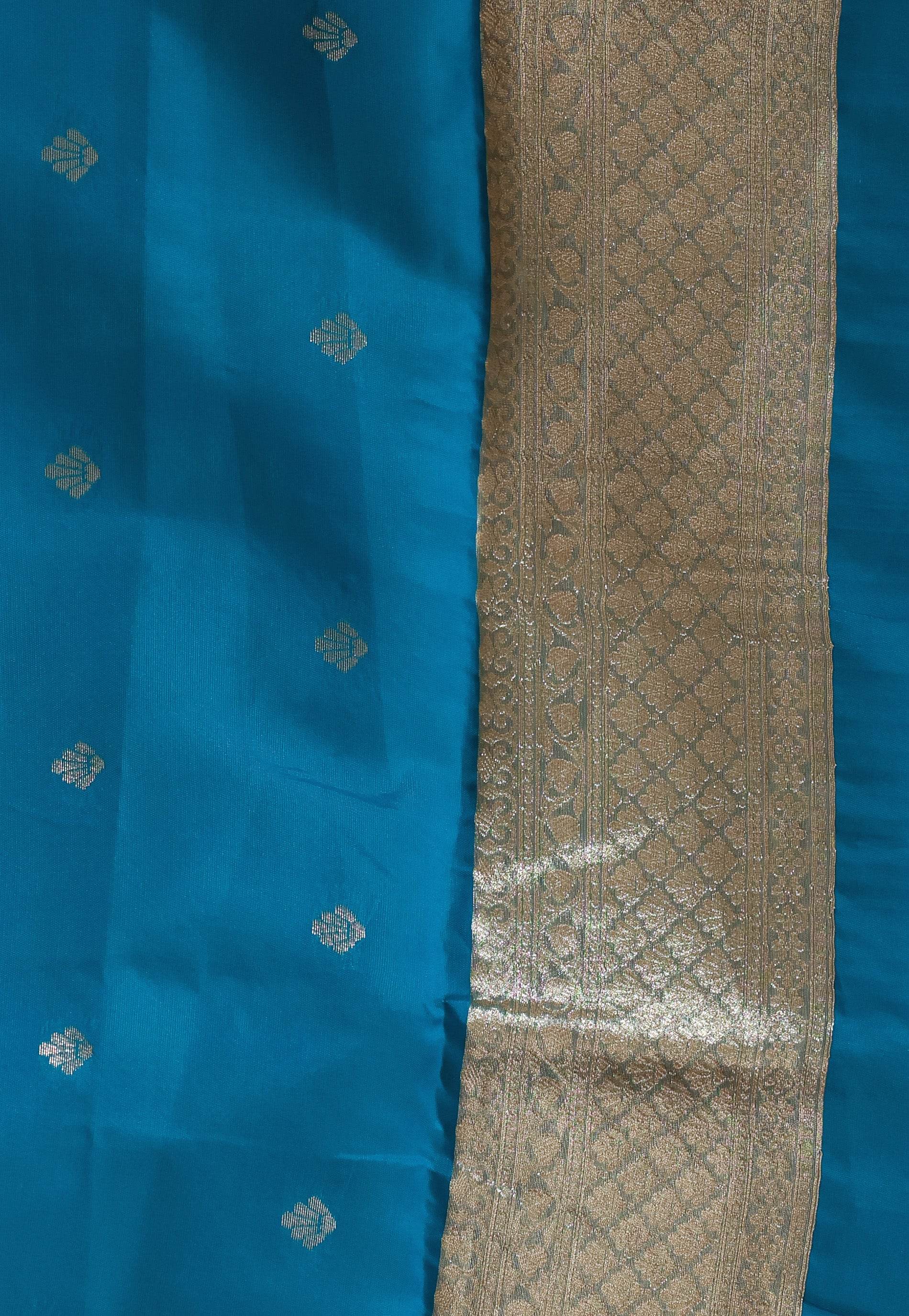 Rama Green Tissue Silk Saree with Blouse Piece - Adi Akshoy & Co.