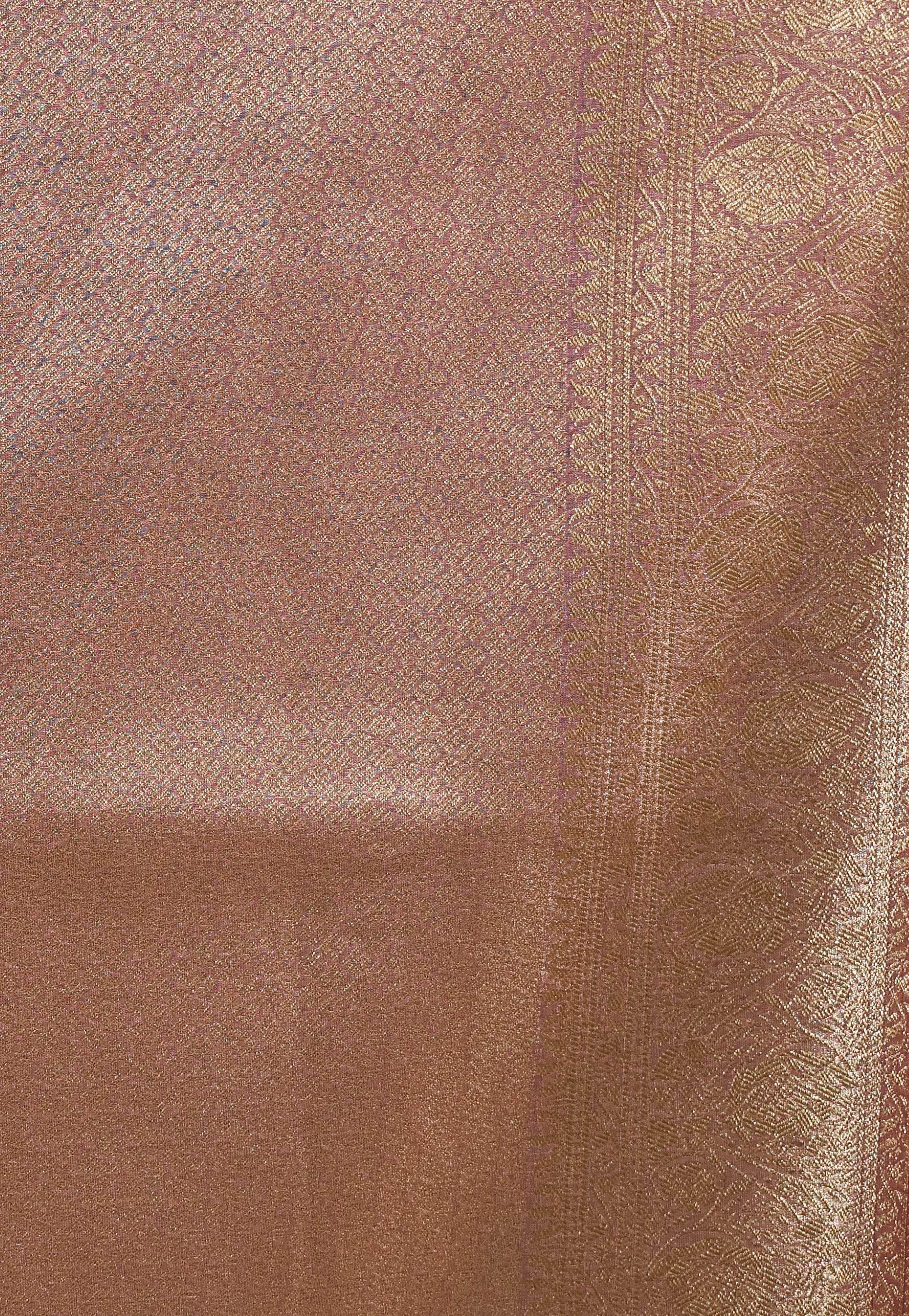 Brown Tissue Silk Saree with Blouse Piece - Adi Akshoy & Co.
