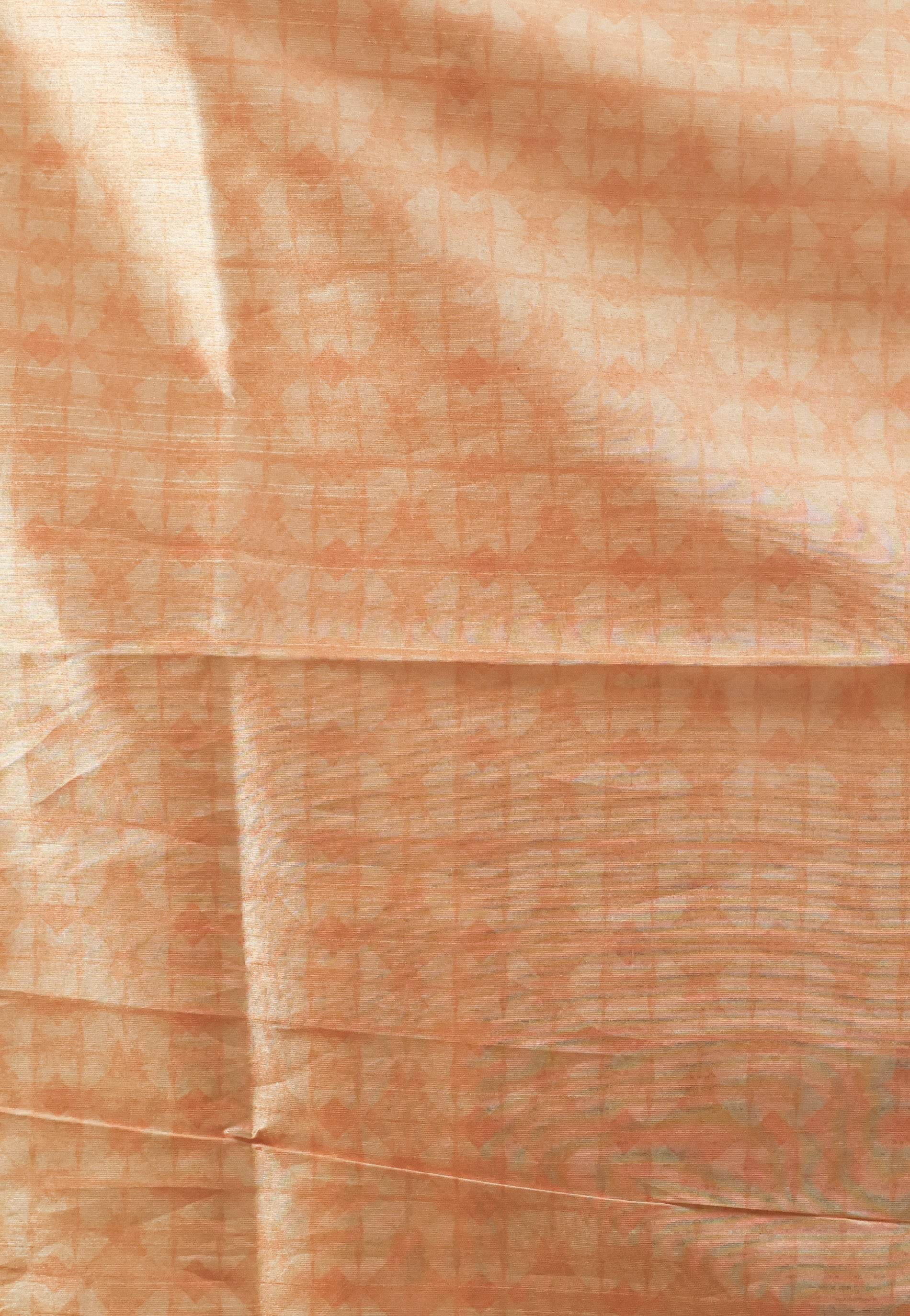 Golden Tissue Silk Saree with Blouse Piece - Adi Akshoy & Co.