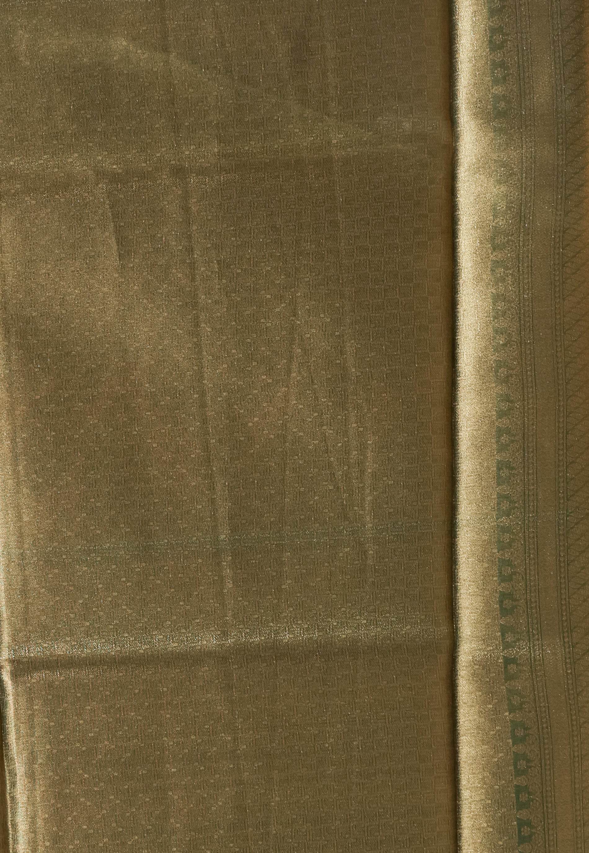 Green Tissue Silk Saree with Blouse Piece - Adi Akshoy & Co.