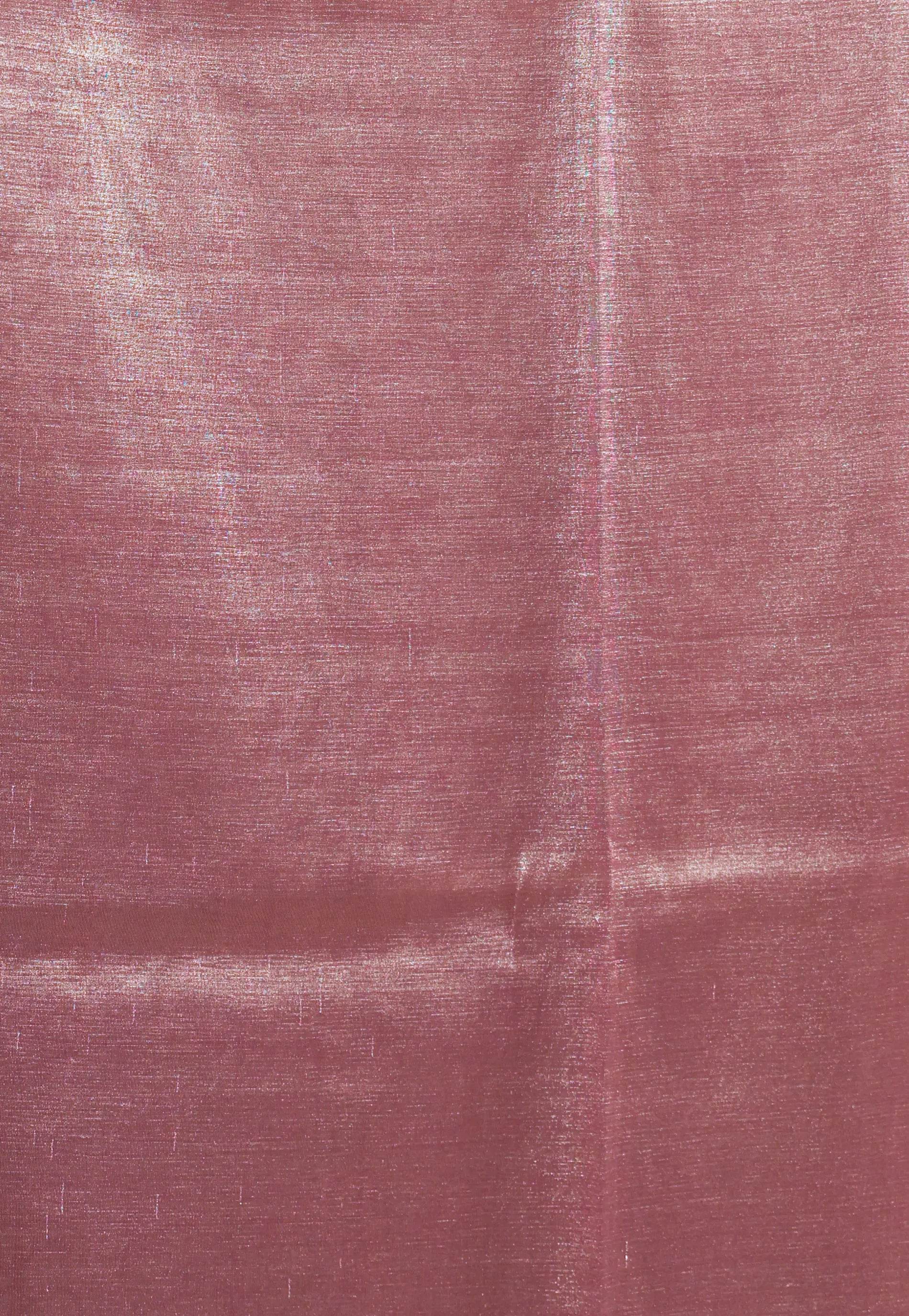 Copper Tissue with Resham Embroidery Border Saree with Blouse Piece - Adi Akshoy & Co.