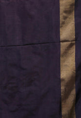 Rani Pink with Navy Blue Border Handloom Ikkat Saree With Blouse Piece - Adi Akshoy & Co.
