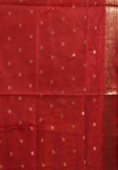 Rust Tissue Silk Saree With Blouse Piece - Adi Akshoy & Co.