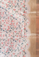 Golden Tissue Silk Saree With Blouse Piece - Adi Akshoy & Co.