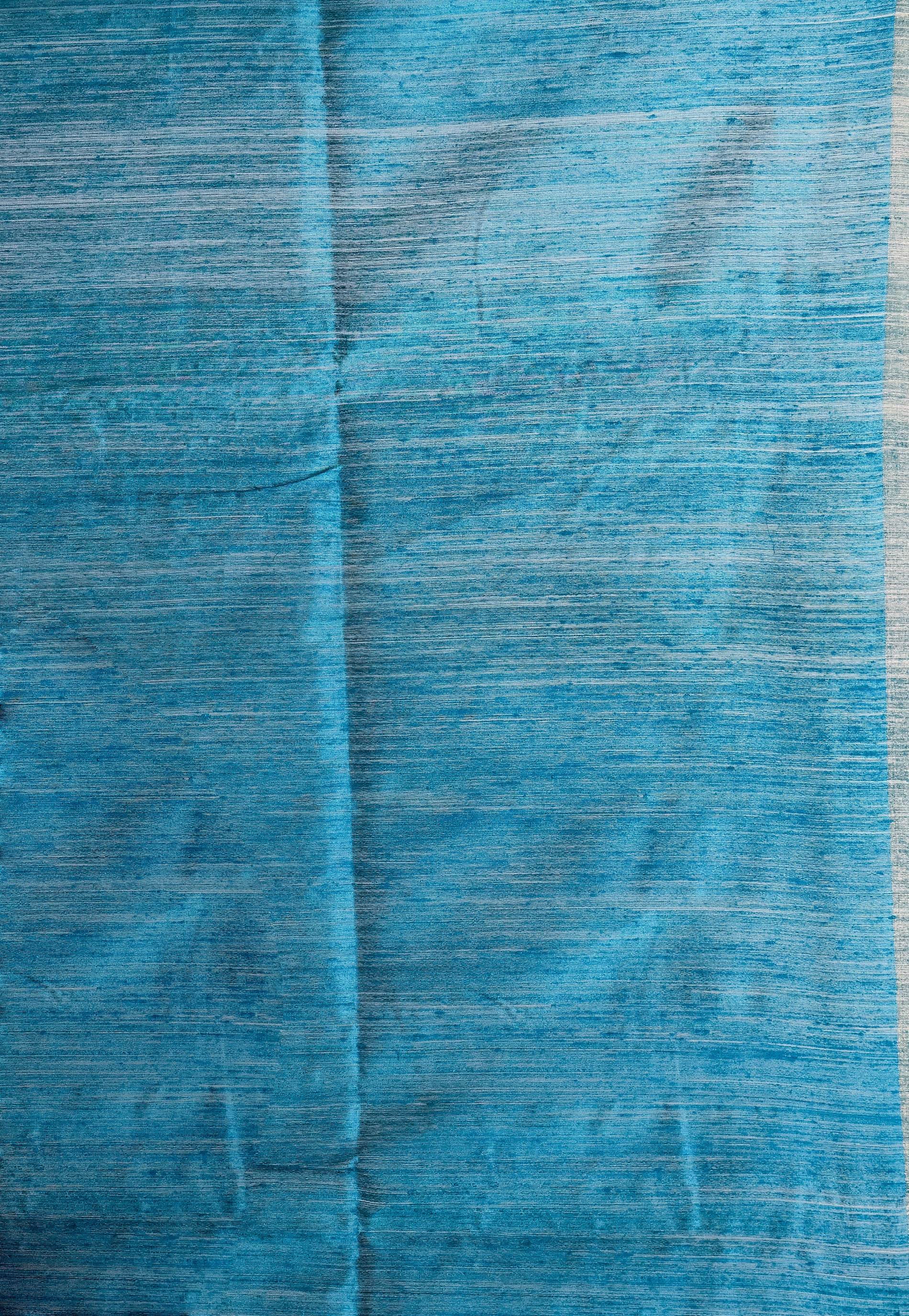 Rama Green Matka Handloom Pure Silk Saree With Blouse Piece - Adi Akshoy & Co.