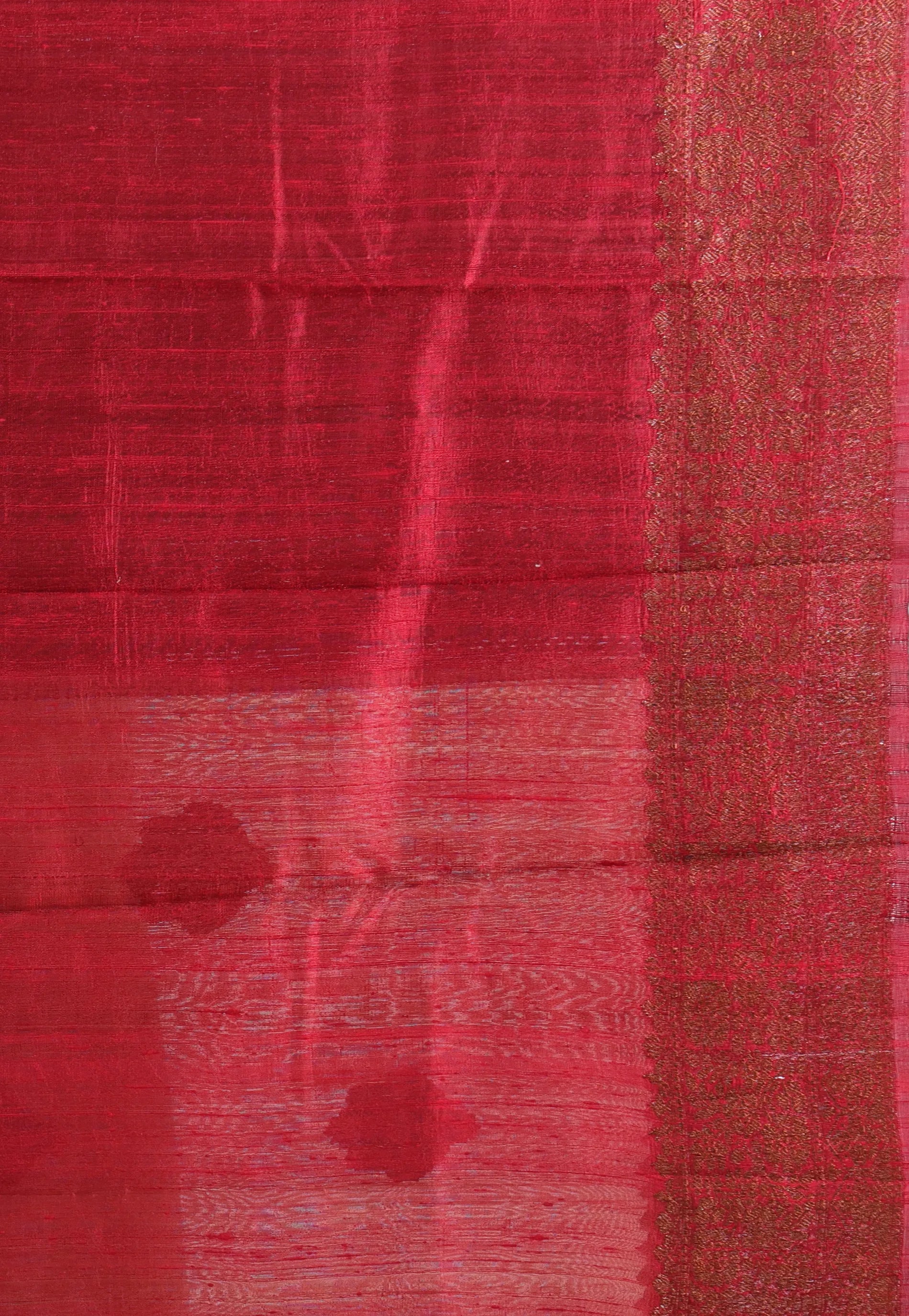 Tussar Colour with Red Border Pure Tussar Silk with Blouse Piece - Adi Akshoy & Co.