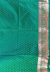 Rama Green Baluchari Silk Saree with Blouse Piece – Adi Akshoy & Co.
