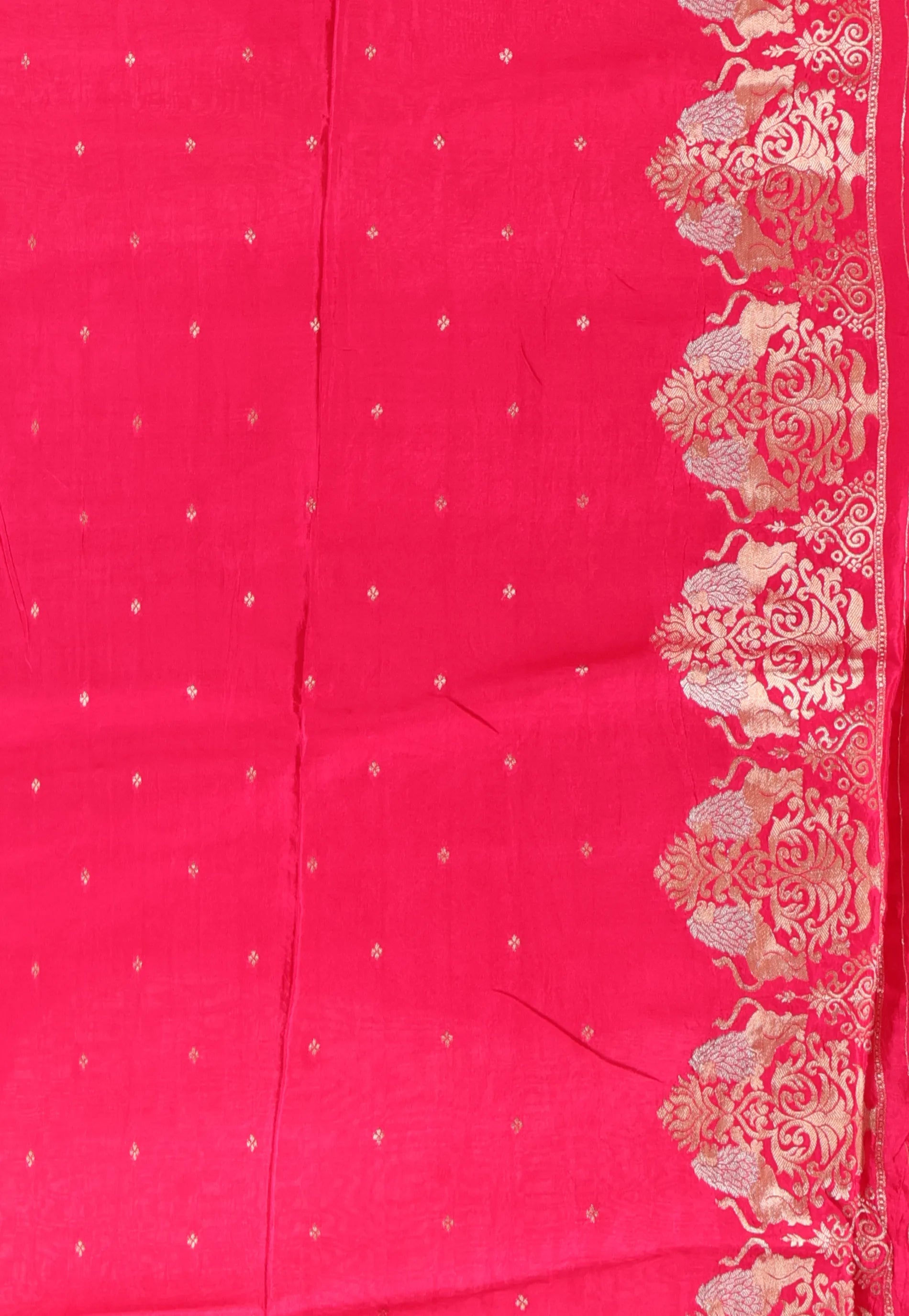 Rani Pink Mashru Silk Saree with Blouse Piece - Adi Akshoy & Co.