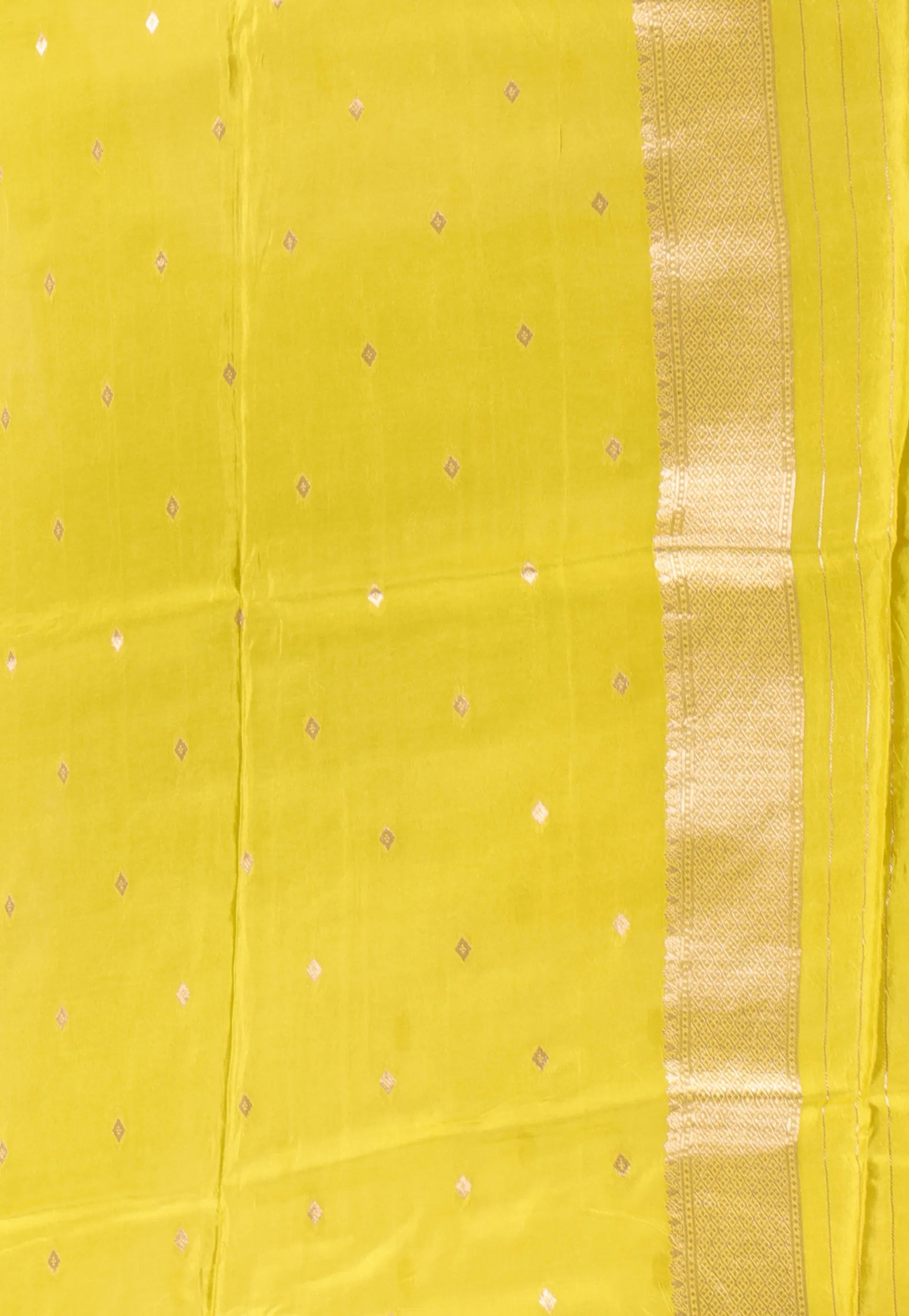 Lemon Yellow Mashru Silk Saree with Blouse Piece - Adi Akshoy & Co.