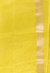 Lemon Yellow Mashru Silk Saree with Blouse Piece - Adi Akshoy & Co.