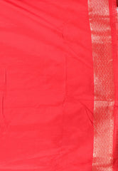 Off White with Red Border Tussar Silk with Blouse Piece - Adi Akshoy & Co.
