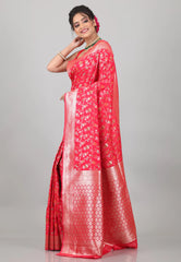 Rani with Resham Zari work Katan Silk Saree With Blouse Piece - Adi Akshoy & Co.