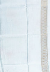 Light Sky Blue Digital Print Mashru Silk Saree with Blouse Piece