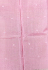 Pink Dhakai Jamdani Pure Tussar Silk Saree with Blouse Piece