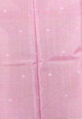 Pink Dhakai Jamdani Pure Tussar Silk Saree with Blouse Piece