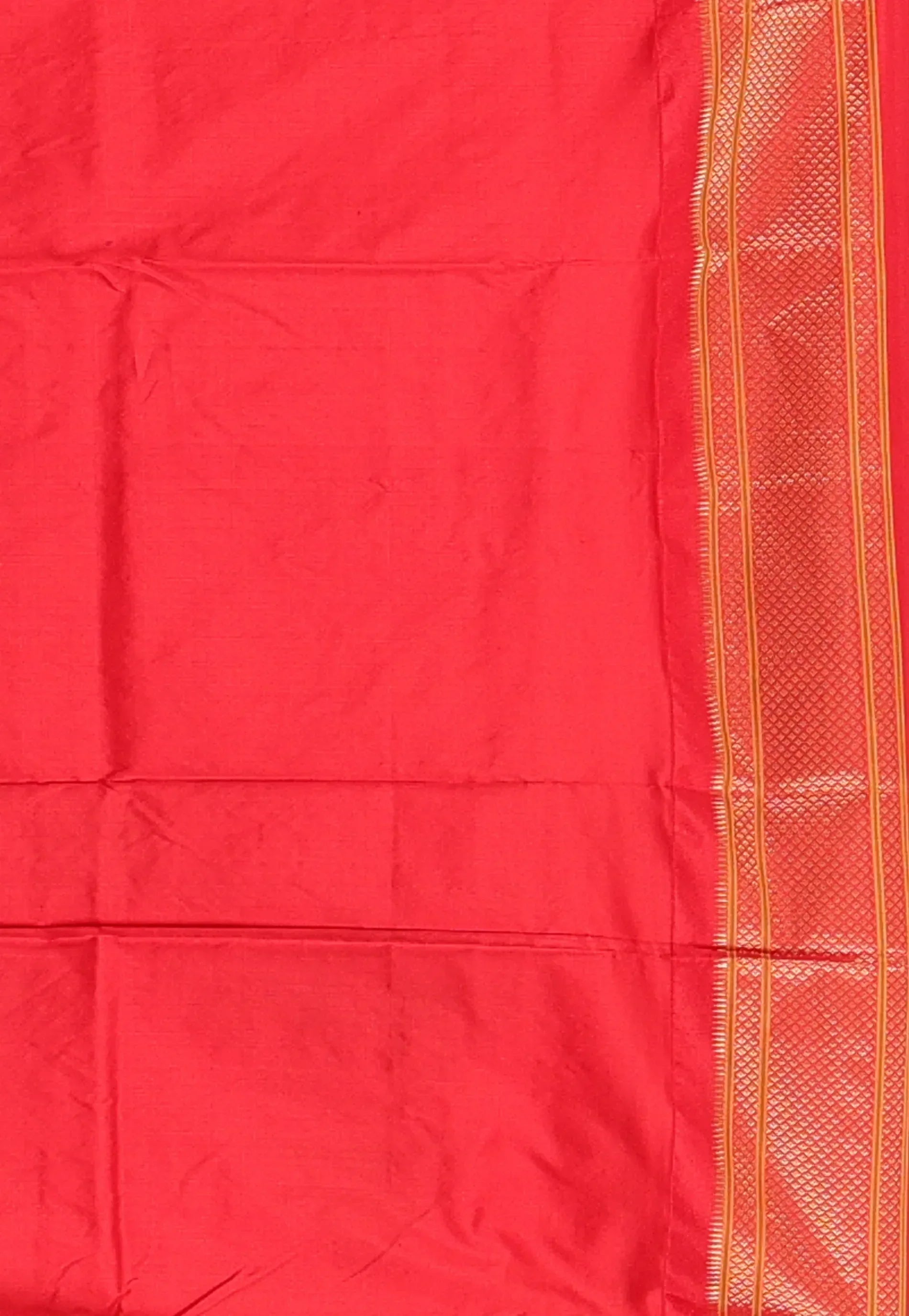 Blue with Red Border Paithani Pure Silk Saree With Blouse Piece - Adi Akshoy & Co.
