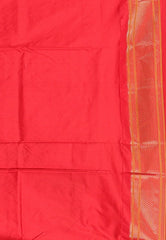 Blue with Red Border Paithani Pure Silk Saree With Blouse Piece - Adi Akshoy & Co.