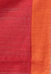 Red Kora Handloom Pure Silk Saree With Blouse Piece - Adi Akshoy & Co.