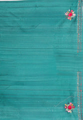 Ramma Green Kantha Silk Saree With Blouse Piece - Adi Akshoy & Co.
