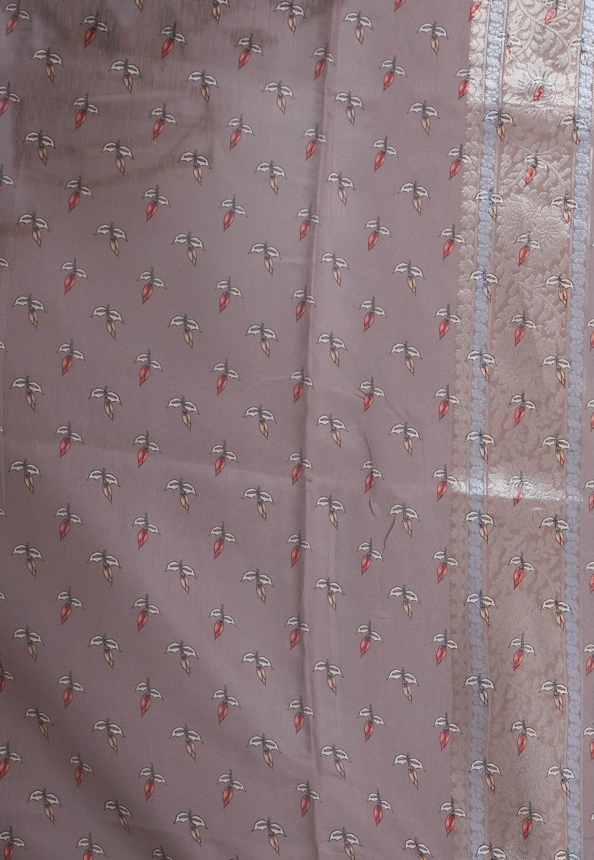 Brown Tussar Silk Saree with Blouse Piece - Adi Akshoy & Co.