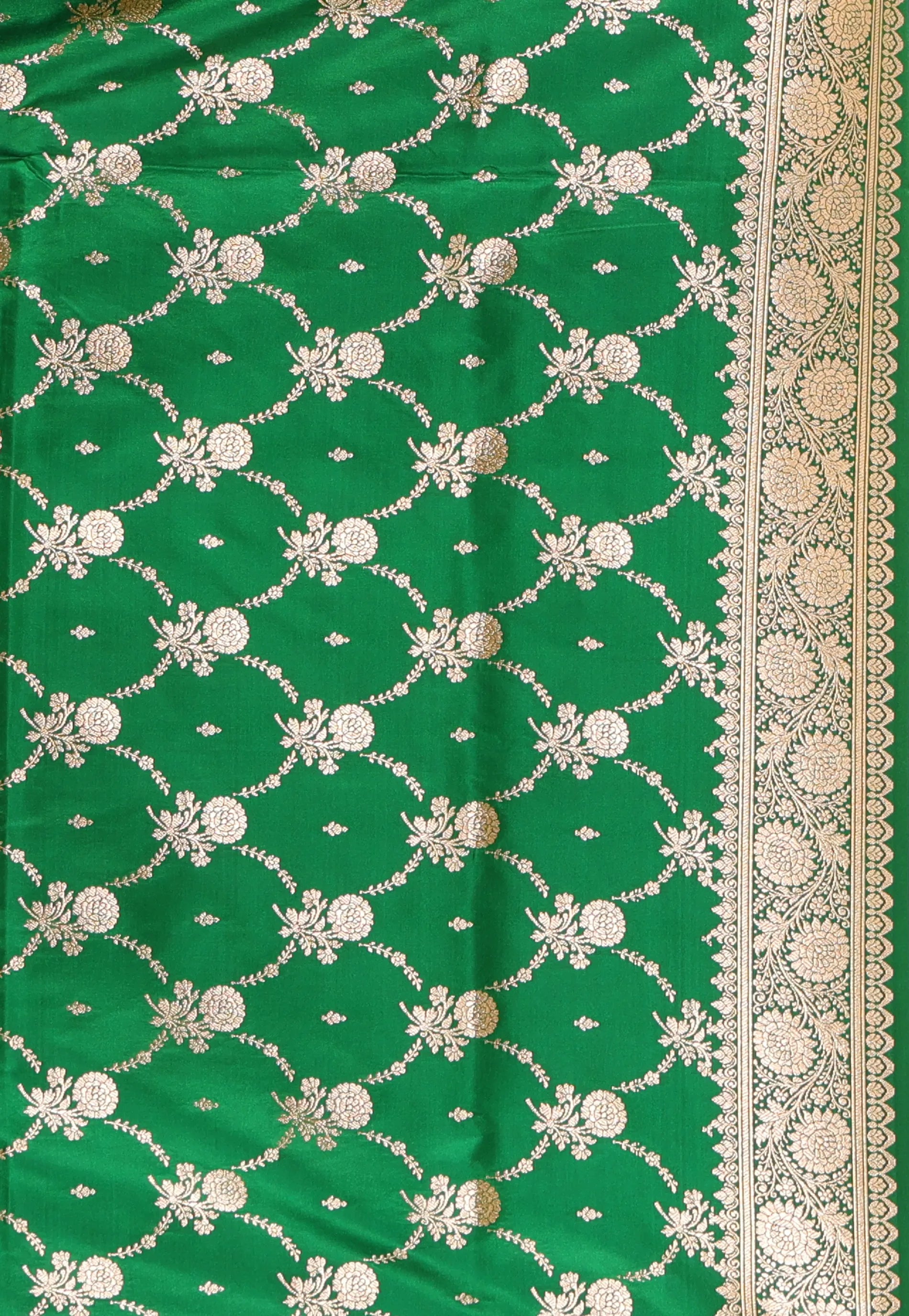 Sea Green Pastel Benarasi Saree With Blouse Piece - Adi Akshoy & Co.