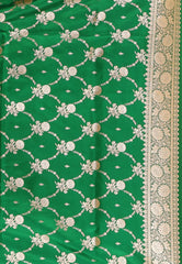 Sea Green Pastel Benarasi Saree With Blouse Piece - Adi Akshoy & Co.