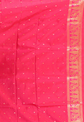 Brown with Rani Border Baluchari Silk Saree with Blouse Piece - Adi Akshoy & Co.