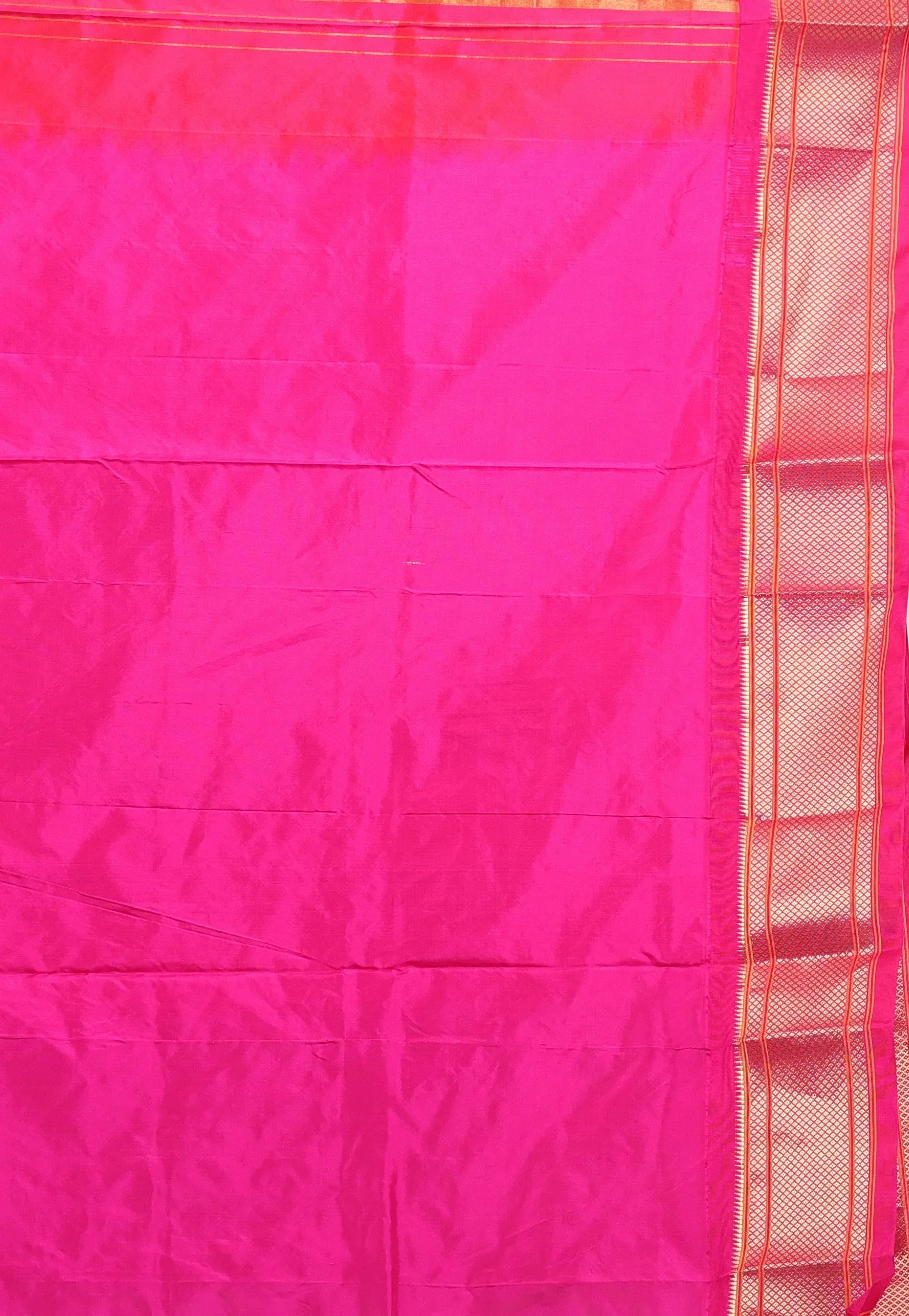 Sea Blue with Rani Zari Border Pure Paithani Silk Saree With Blouse Piece - Adi Akshoy & Co.