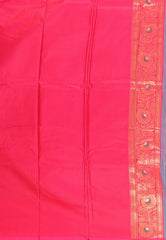 Dual shades of Purple & Blue Kanjivaram Silk Saree With Blouse Piece - Adi Akshoy & Co.