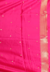 Rani with Golden Zari Mashru Silk Saree with Blouse Piece - Adi Akshoy & Co.