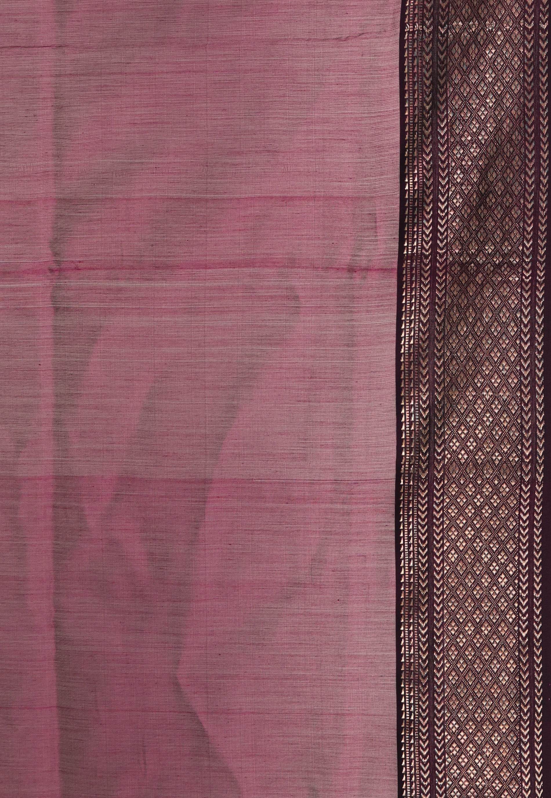 Purple Sico Handloom Saree With Blouse Piece - Adi Akshoy & Co.