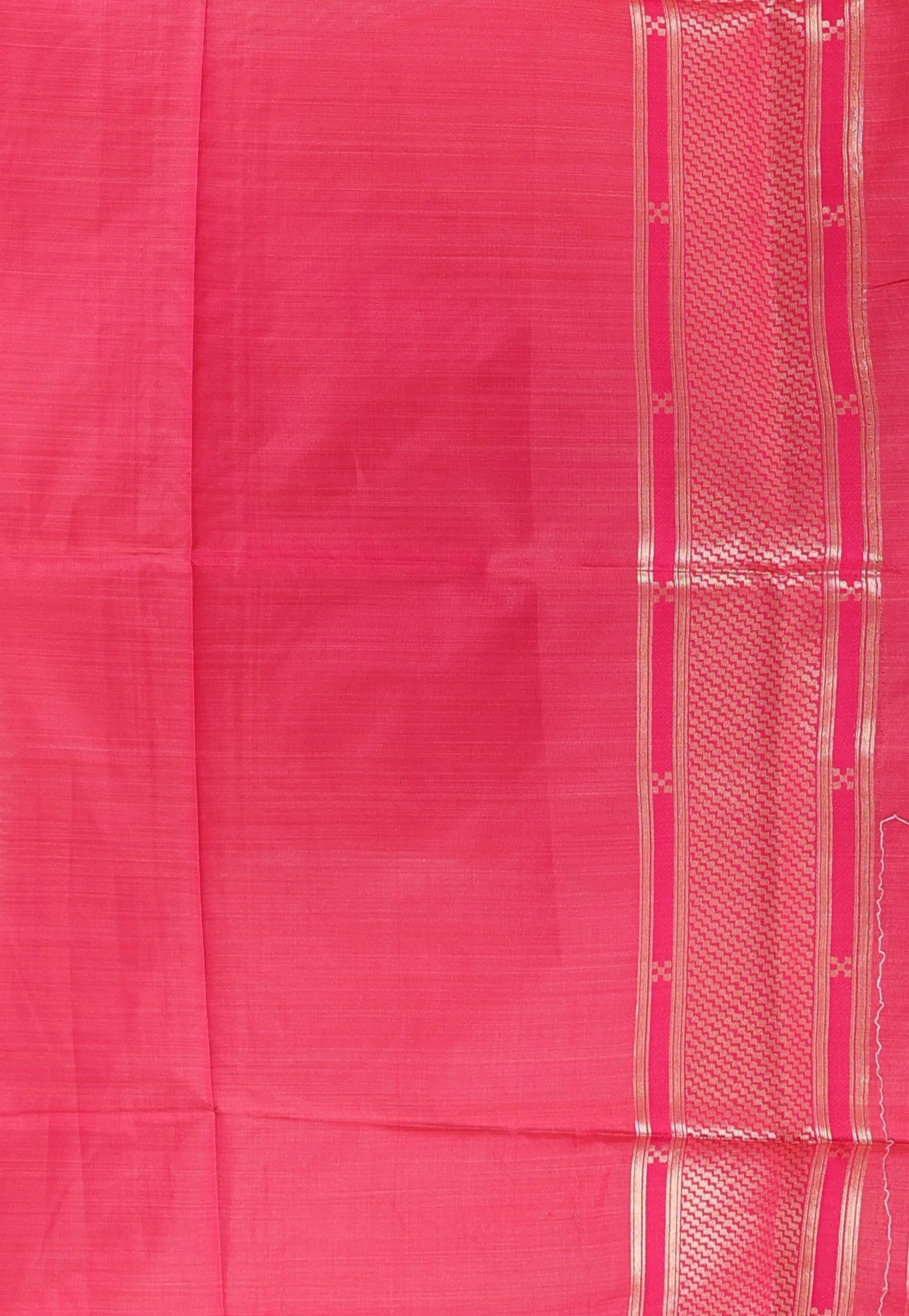 Beige with Rani Border Tussar Silk Saree with Blouse Piece - Adi Akshoy & Co.