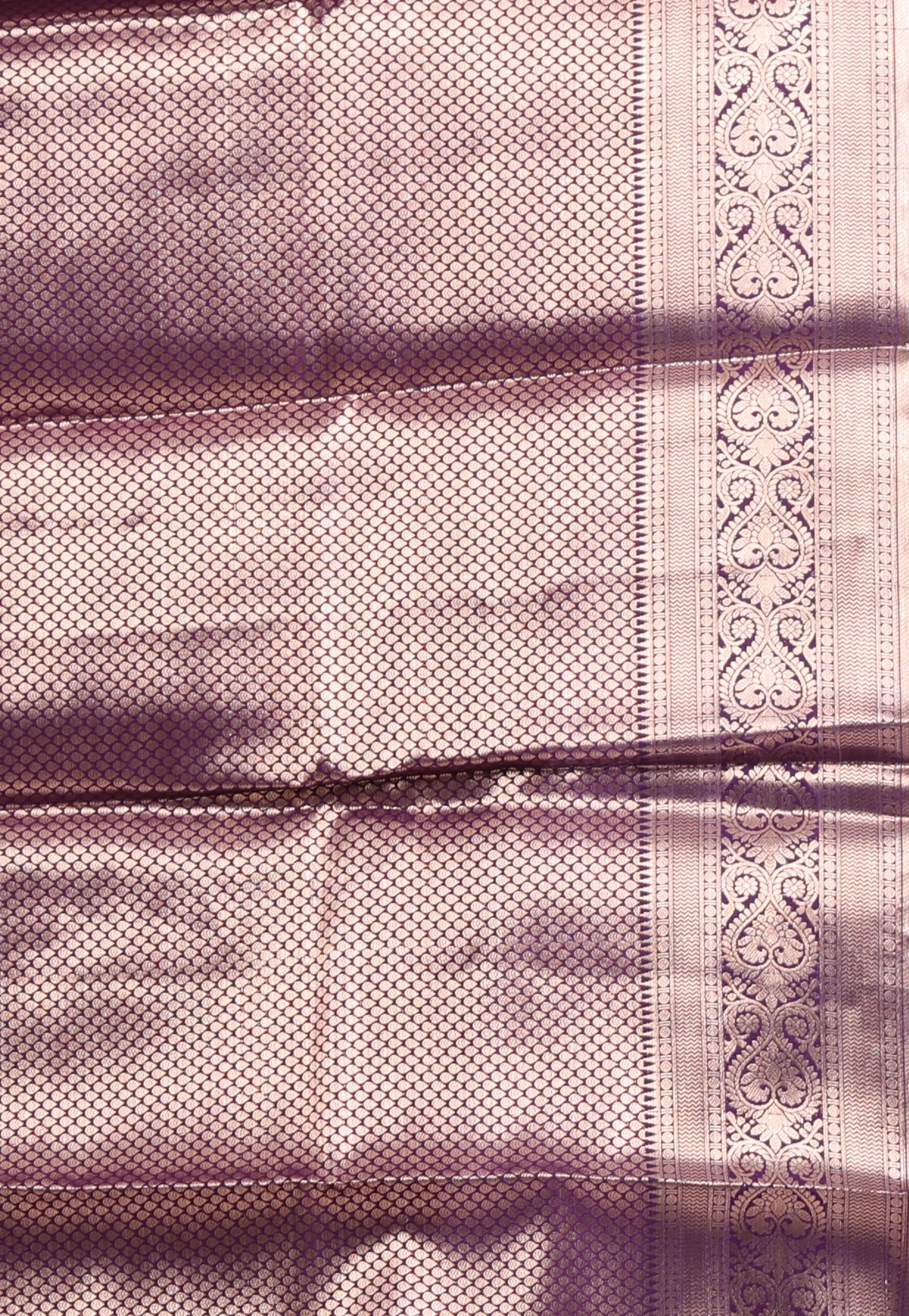 Magenta with Zari work Kanjivaram Silk Saree With Blouse Piece - Adi Akshoy & Co.