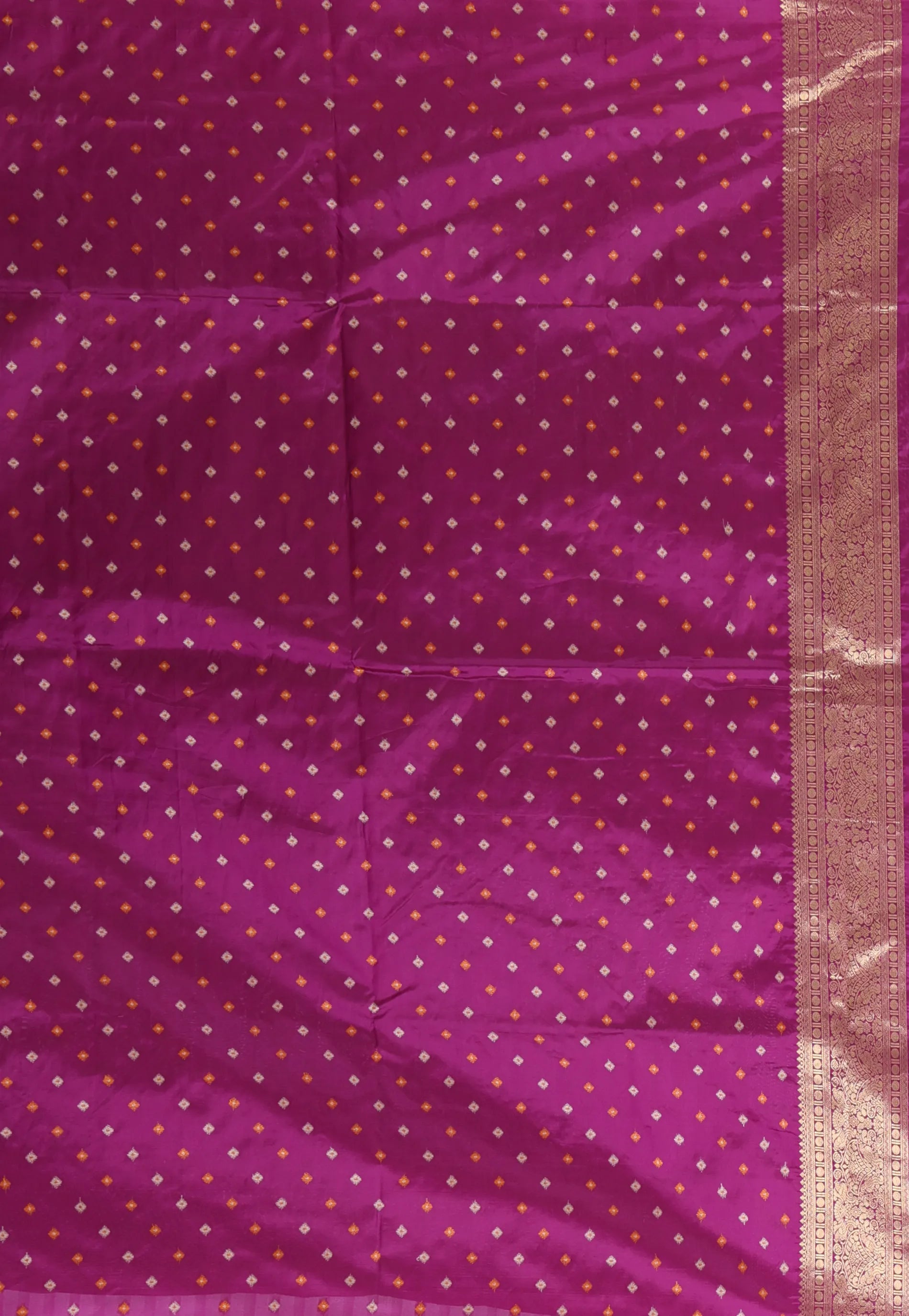 Magenta with Zari work Kanjivaram Silk Saree With Blouse Piece - Adi Akshoy & Co.