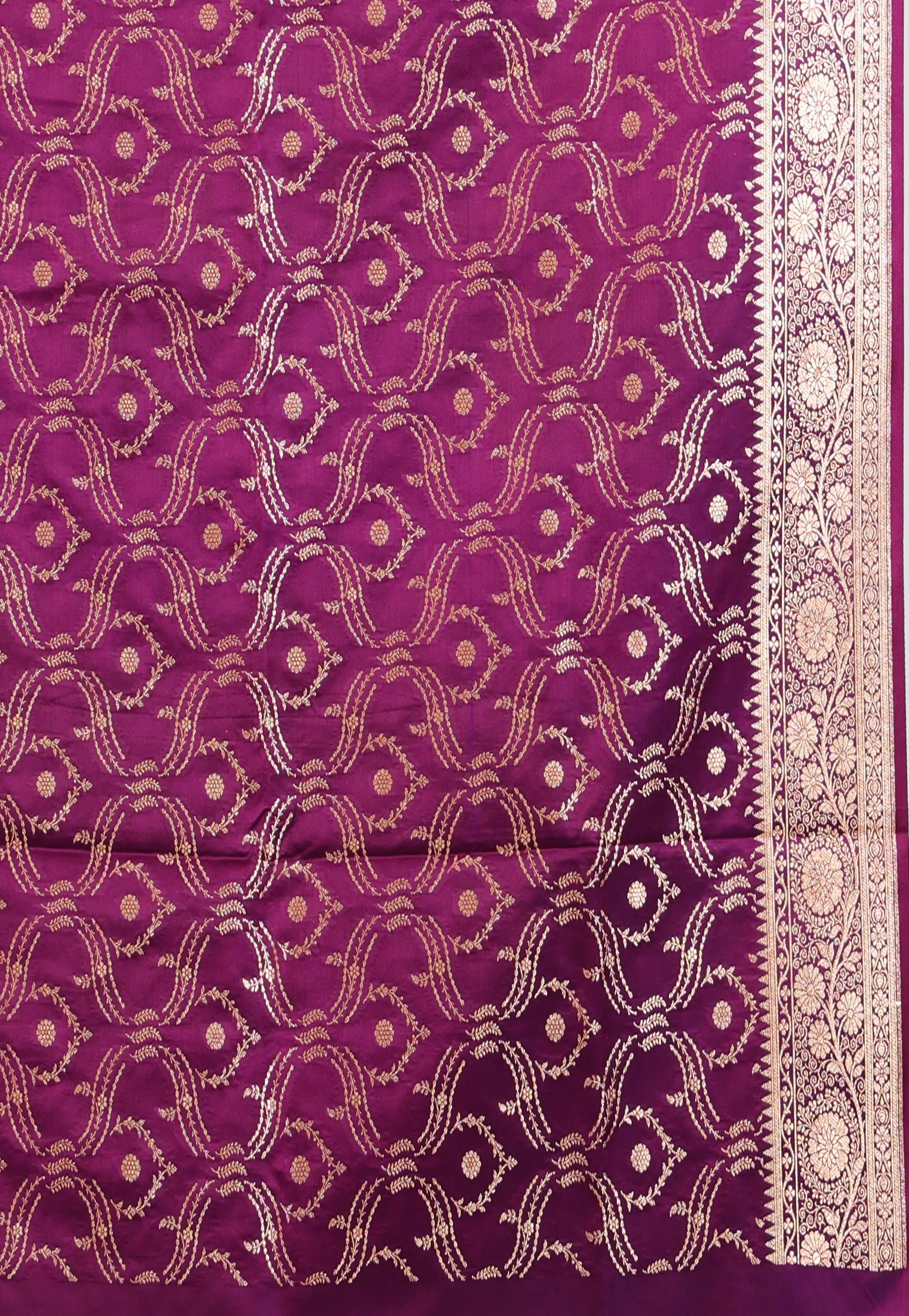 Icy Blue with Magenta Border Pastel Banarasi Saree With Blouse Piece - Adi Akshoy & Co.