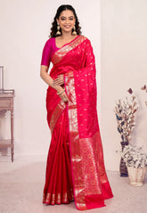 Rani Pure Katan Silk Saree with Blouse Piece - Adi Akshoy & Co.