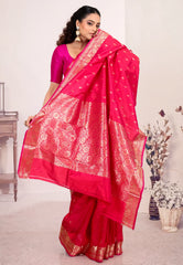 Rani Pure Katan Silk Saree with Blouse Piece - Adi Akshoy & Co.