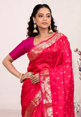 Rani Pure Katan Silk Saree with Blouse Piece - Adi Akshoy & Co.