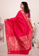 Rani Pure Katan Silk Saree with Blouse Piece - Adi Akshoy & Co.